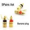 5 пар (5 черных+5 красных ) Позолоченные штекеры типа «банан» для звукоизоляции Клеммы для защиты от ударов Разъем типа «банан»