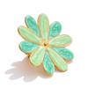 Eetit Trendy Colorful Enamel Flower Y2K Golden Ring for Women Summer Daily Stainless Steel Trendy Adjustable Finger Jewelry Gift