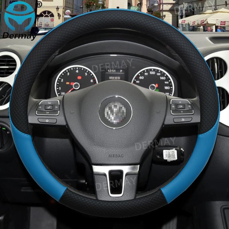 100% бренд DERMAY для VW Golf 6 VI, чехол на руль автомобиля, противоскользящая кожа из микрофибры, автоаксессуары