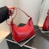 Stylish Retro Pu Handbag With Trendy Crescent Shape And Modern Aesthetic For Everyday Use
