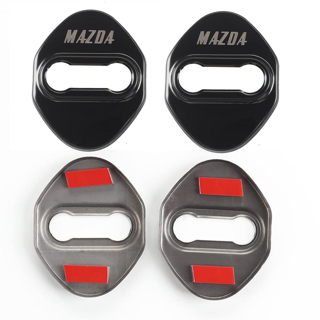 Haoshilianfa Mazda Car Door Lock Door Striker Cover Accessory Mirror Stainless Steel Resistant