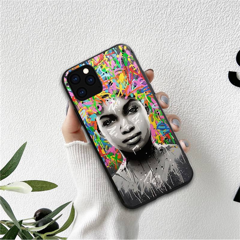 Чехол для телефона Doodle black women fashion girl для iPhone 12 11 13 7 8 6 s plus x xs xr pro max mini shell