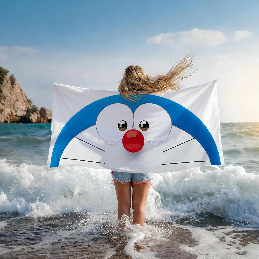 Cute Towel Shower Sauna Travel Spa Quick Dry Gym Accessories Soft D-DorAemon-S Cartoon Large Beach Towels