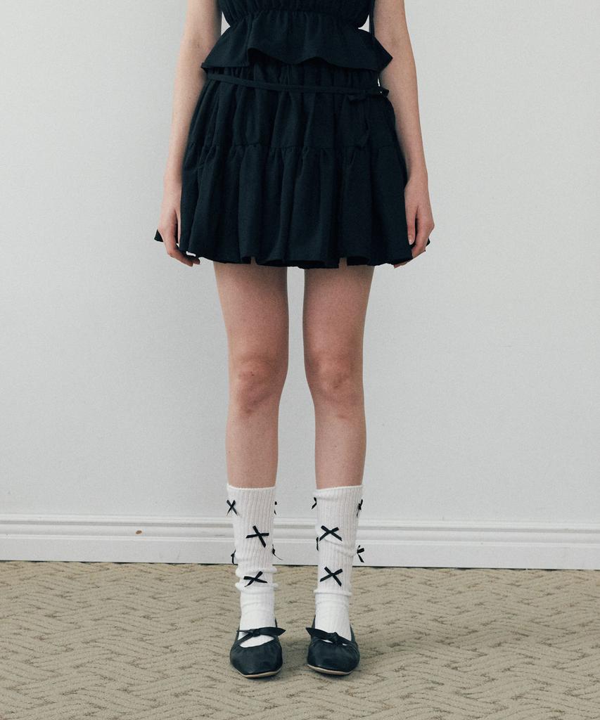 Lulu Shoe Ribbon Cancan Skirt - Black