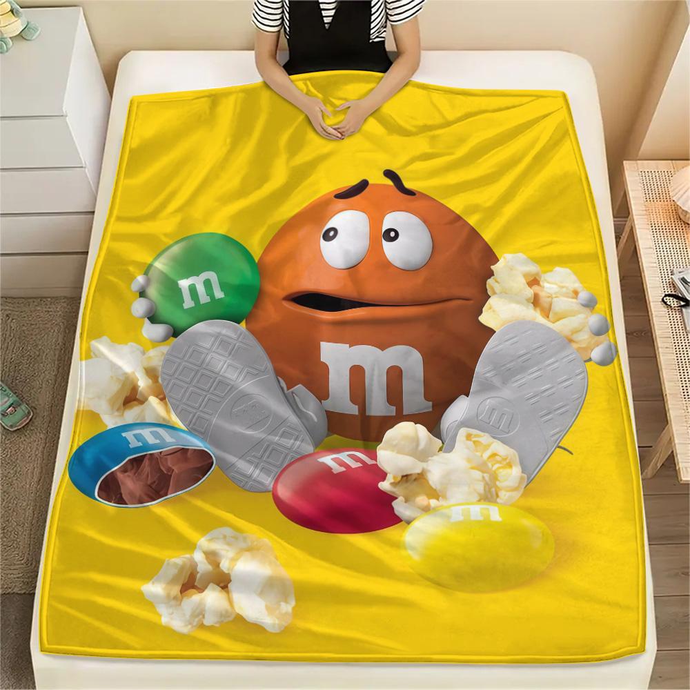 M&M's Flannel Blanket, High quality Comfortable for All Seasons, Home Decor, Warmth and Comfort