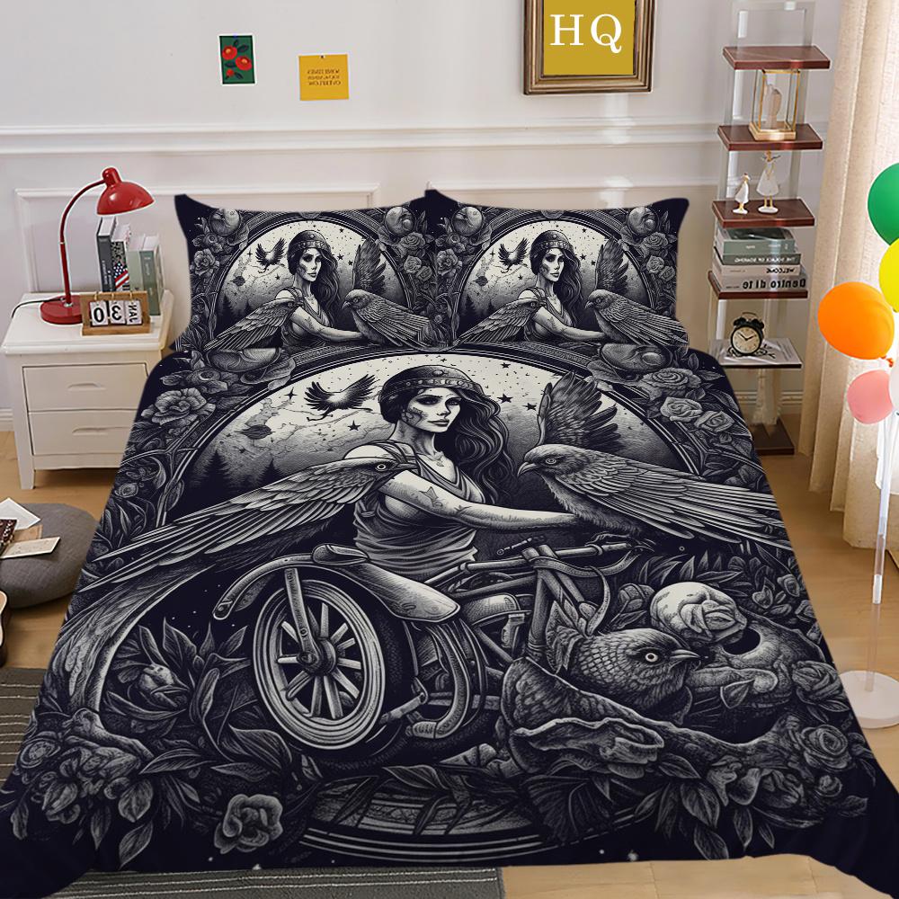 Красота черепа Покрывала с принтом Queen Twin Size Одеяло из микрофибры Набор для женщин и мужчин Модная постельная одежда