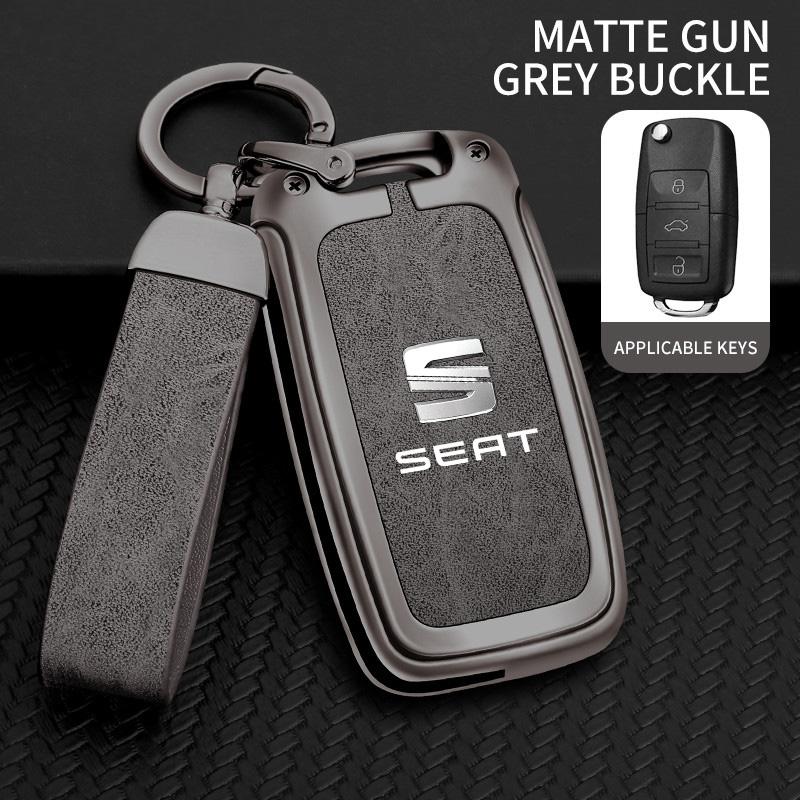 rldf3 Alloy Leather Car Remote Key Protection Cover Shell For Seat FR Ateca IBIZA Leon Alhambra Arosa Exeo Cordobe Mii Tarraco Toledo