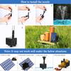 2.5W Solar Fountain Pump with 6Nozzles and 4ft Water Pipe Solar Powered Pump for Bird Bath Pond Garden Tool
