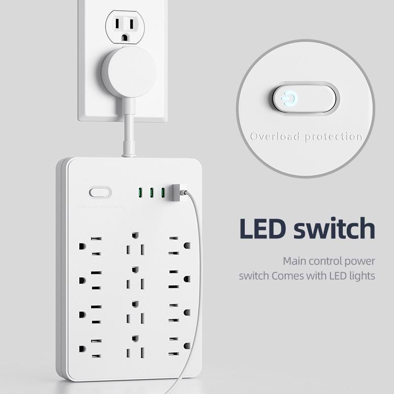 Сетевой фильтр американского стандарта с USB и выключателем перегрузки, многофункциональная домашняя розетка