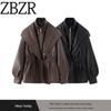 Za Autumn and Winter New Arrivals Women's Clothing Zr European and American Style Fashionable Versatile High-End Leather Jacket Loose Slimming Coat