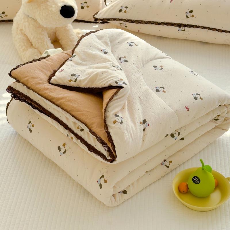 Новое милое одеяло с принтом для кондиционера, мягкое, приятное к коже, стеганое одеяло, дышащее, охлаждающее, летнее одеяло, для кроватей размера квин/кинг