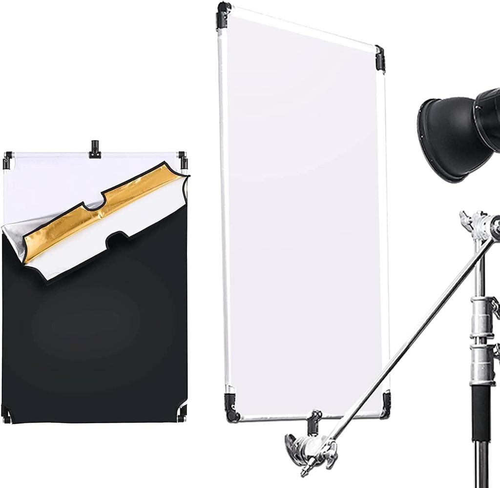 SOONPHO Рамка для фотографий 90 x 120 см Отражатель-рассеиватель Sanscrim Черный Белый Золотой Серебряный 5-цветный набор Поставляется с мягким футляром для хранения Легко