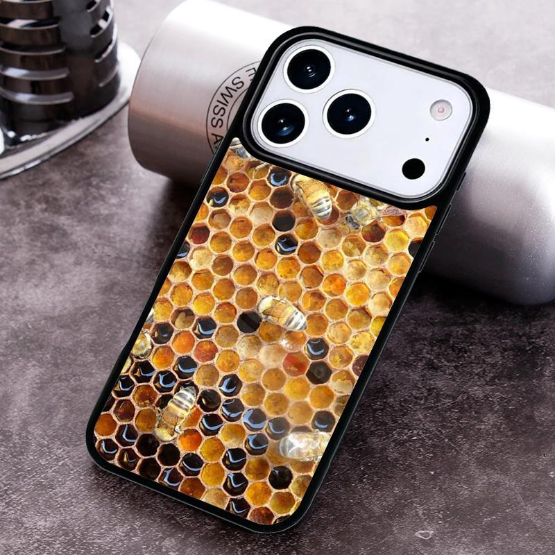 Чехол для телефона 'Пчела Соты Мед' для iPhone 17 16 15 14 13 12 11 Pro Max Plus 17Air Мягкий Силиконовый Чехол