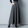 Autumn and Winter Solid Color Fat MM Woolen Skirt Big Swing A-shaped Skirt High Waist Medium Long Large Size Women's Long Skirt Big Swing Skirt
