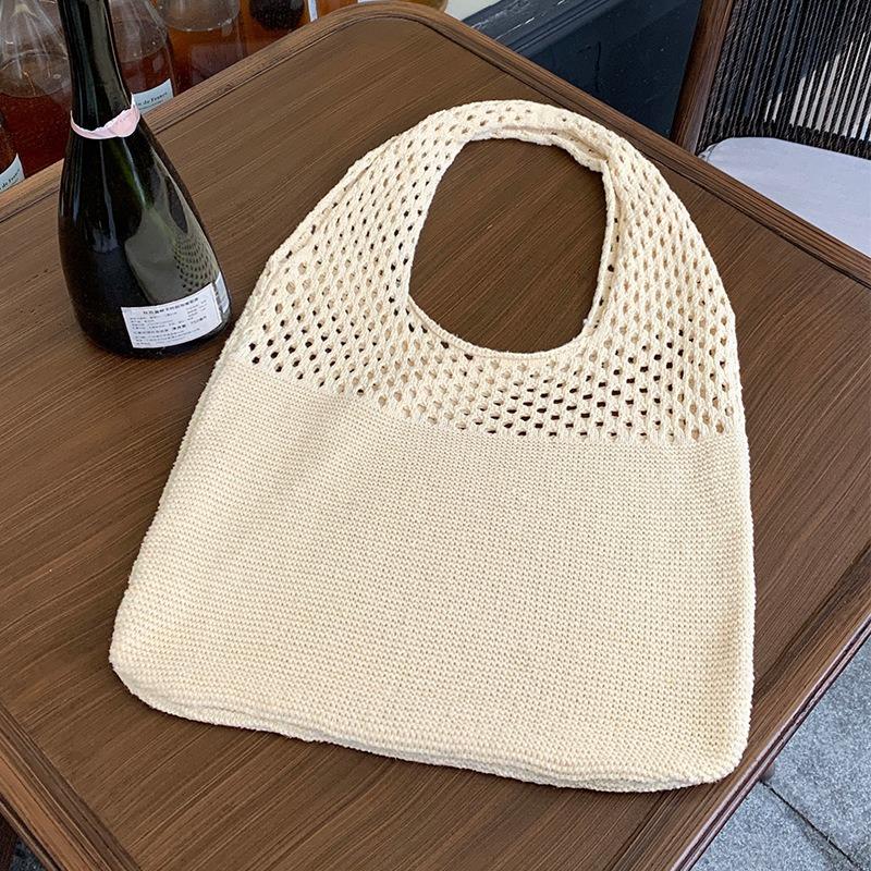 Tote Bag Knit Bag Mesh Hollowed Out Women's Shoulder Bag Woven Bag Handbag
