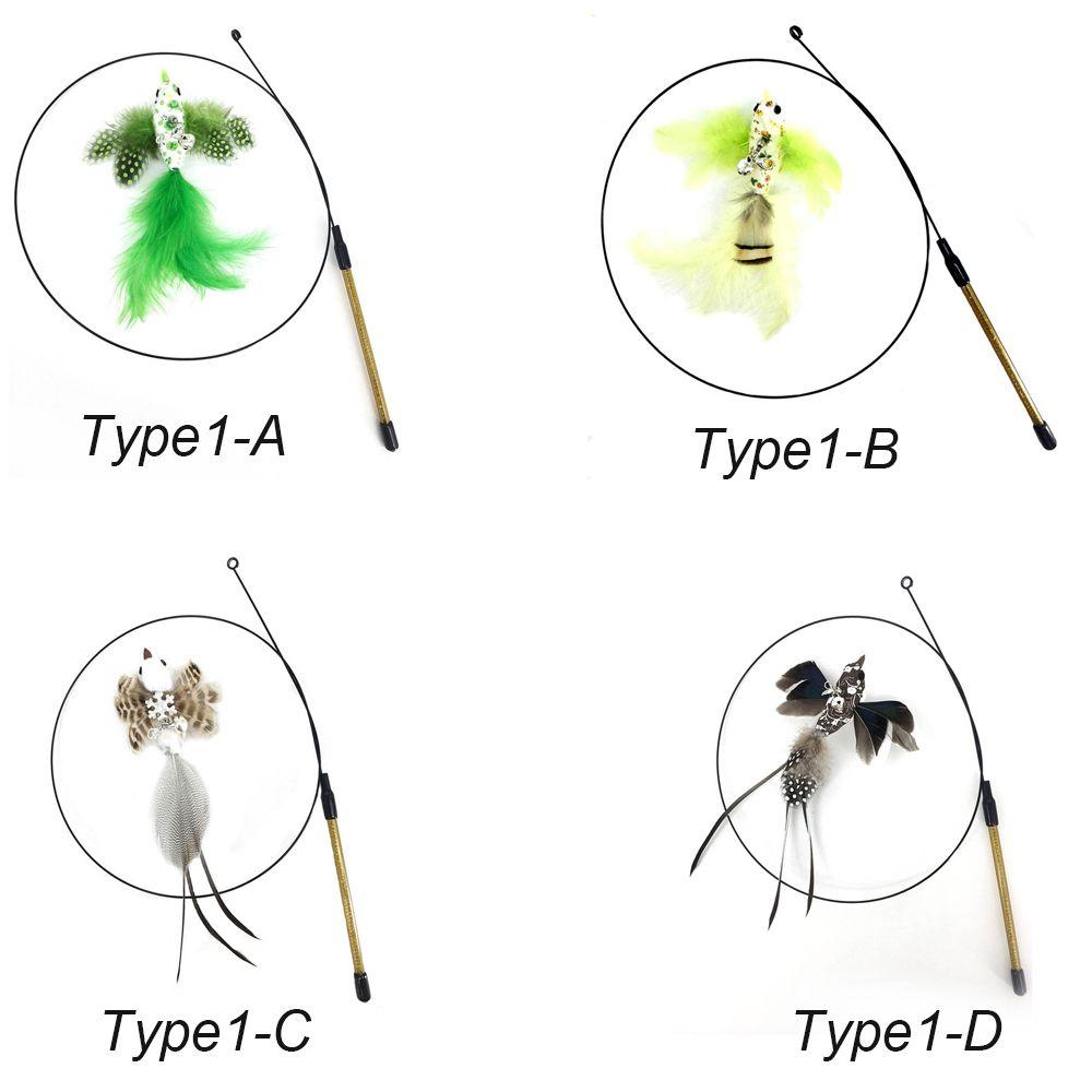 Play Pet Supplies Simulation Bird Stick Toy Wire Chaser Wand Cat Kitten Toys Teaser Feather