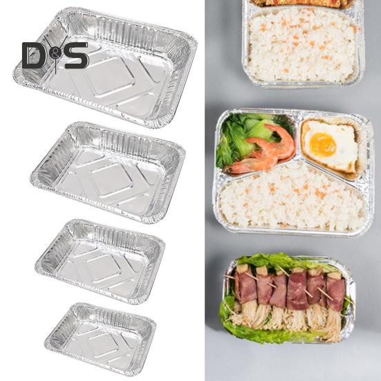 125Pcs Anti-deformation Leak-proof Aluminum Foil Pan Food Grade Take-out Packaging Grease Drip Pans Kitchen Supplies