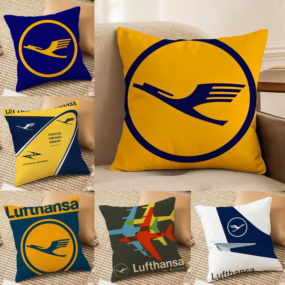 LLufthansaS German Airlines Cushion Cover Pillowcase Ultra Soft Skin Friendly Fabric Cloud Like Comfort Concealed Zipper