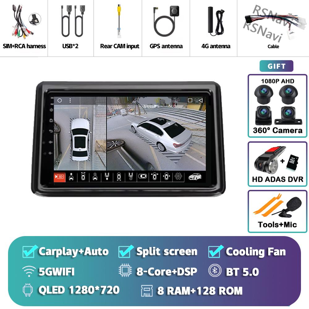 Android 14 Carplay Auto For Toyota Noah 2014 - 2020 Car Radio Player Multimedia stereo Navigation 360 Camera Head Unit AI Voice