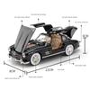 1/24 Mercedes-Benz 300SL Vintage Diecast Alloy Miniature Toy Car Model Pull Back Sound Light Classical Collection Gift for Boy
