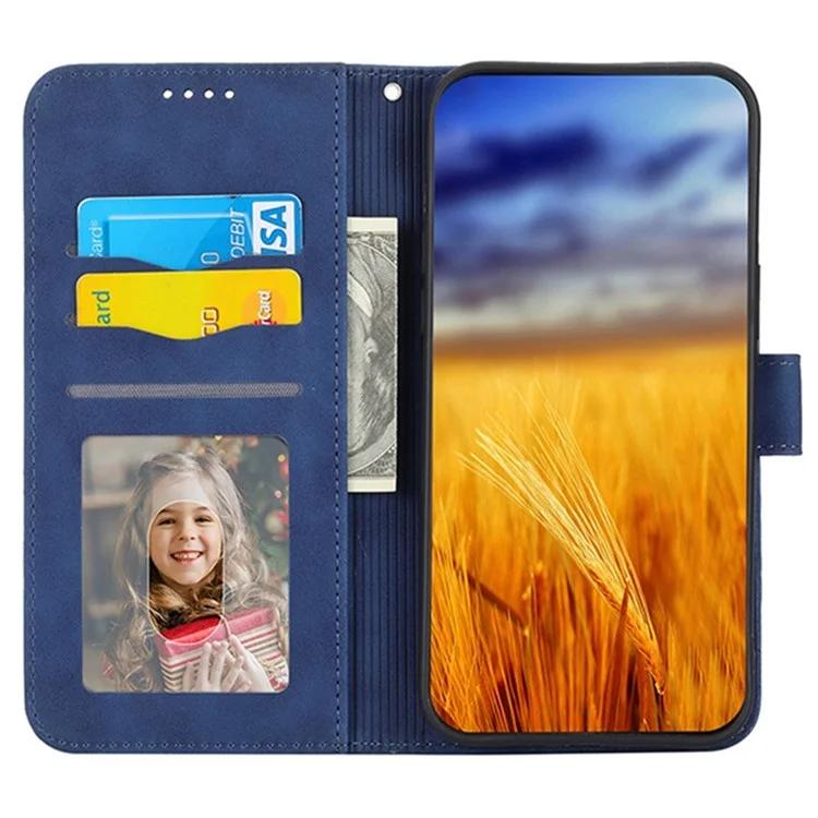 DF-03 Чехол-подставка из искусственной кожи для Huawei Mate 60 Pro Lines Imprinted Phone Cover Wallet