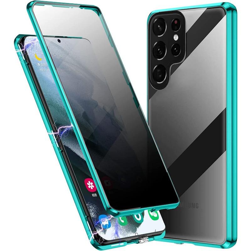 Подходит для Samsung S25ultra Чехол для мобильного телефона с защитой от подглядывания Magneto 24 23 22 Двустороннее стекло Металлический магнитный чехол