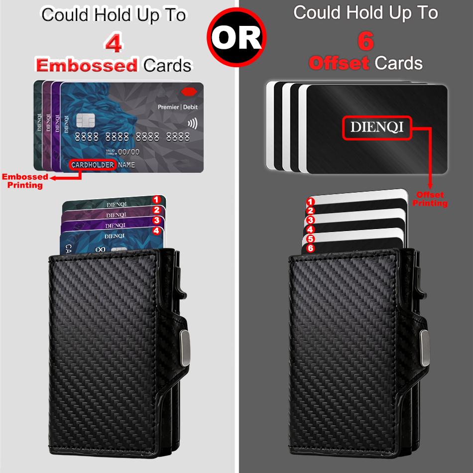 Rfid Carbon Fiber Card Holder Men Wallets Slim Thin Coin Pocket ID Bank Credit Cardholder Case Aluminum Minimalist Smart Wallet
