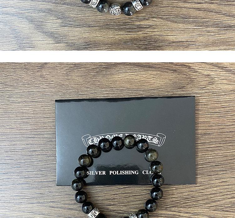 Kroxin Golden Obsidian Pixiu Bracelet: Lucky Beads Fashion Jewelry for Couples
