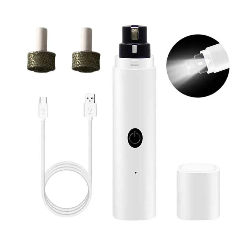 Шлифовальная машинка для ногтей для маленьких и больших собак, кусачки для ногтей, светодиодная лампа, резак для ногтей в виде лап кошек, USB перезаряжаемые принадлежности для ухода за домашними животными