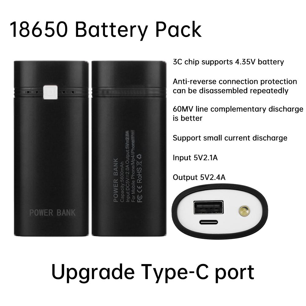 Обновление порта TYPE-C 2 отсека Без пайки Корпус Power Bank 18650 Ящик для хранения Power Kits Защита от обратной полярности DIY-комплект 5V2A