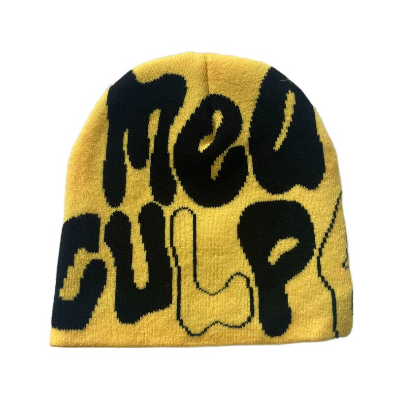 Hot Sell Customized Adult Fashion Printing Soft Winter Hat Knitted With Letters for Men and Women