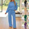 Women's Two Piece Outfits Long Sleeve Pullover Hoodie Wide Leg Pants Tracksuit Sets Fall Casual Lounge Sweatsuit