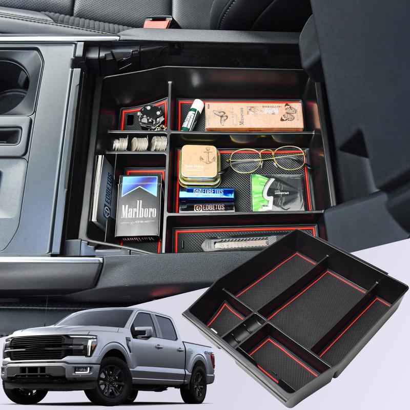 For 2024 2025 Ford F150 Center Console Tray Organizer Armrest Storage Box Container Secondary Car Box Accessories