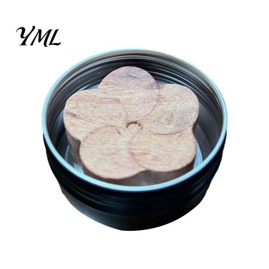 Small Wood Diffuser for Desk Wooden Essential Oil Diffuser, Car Aroma with Box, Engraved Flower Cat Paw Home Decor Ornaments Patterns, Round Fragrance