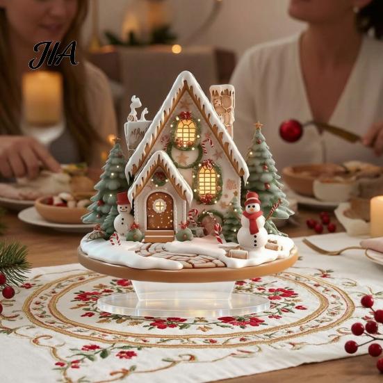 Acrylic Gingerbread House Ornaments Christmas Table Decor, Tree Ornaments, for Desk Waterproof Holiday Desktop Decorations Living Room Bedroom Office