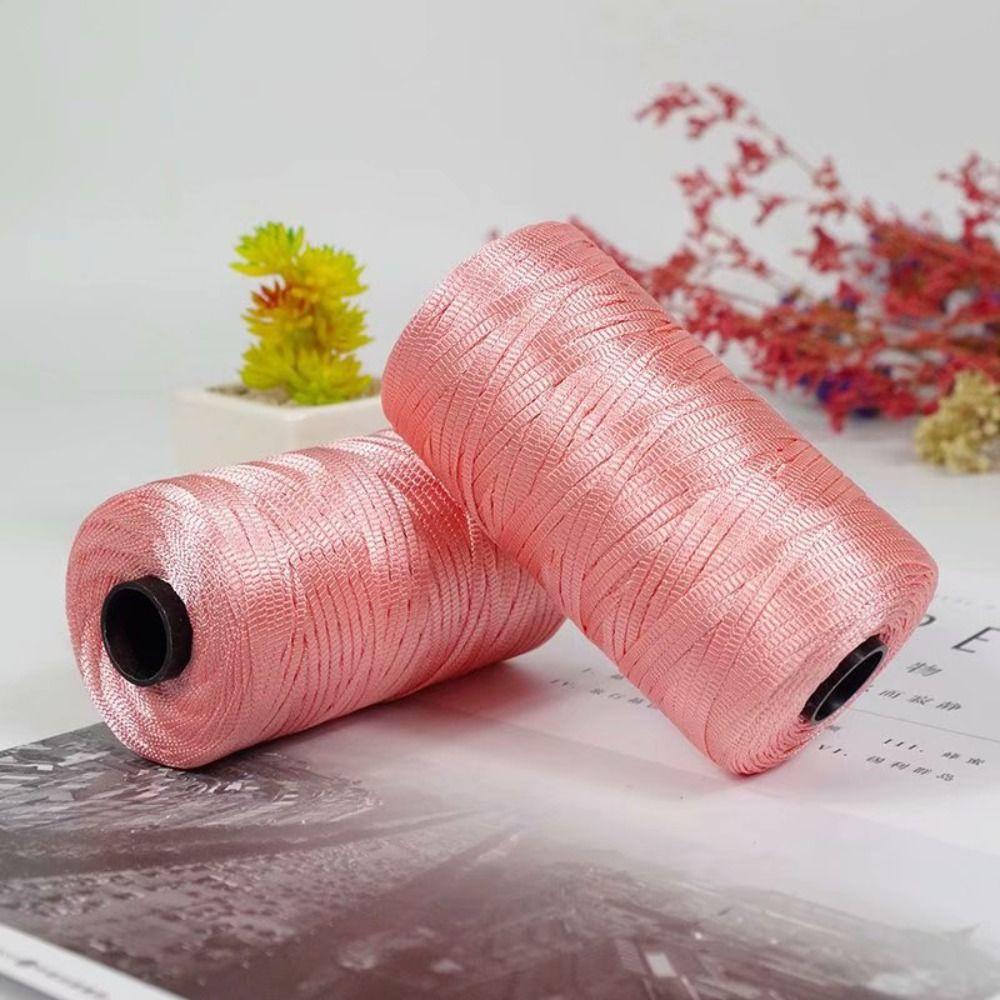 Новая летняя легкая пряжа из вискозы для вязания крючком, шелковая нить, плетеная вручную, шапка для вязания крючком, ледяная веревка