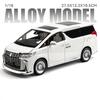 ДА11:18 Toyota Vellfire Alphard LM300 MPV Металлический Литой Модель Автомобиля Высокая Симуляция Коллекционные Предметы Домашний Декор Праздничные Подарки