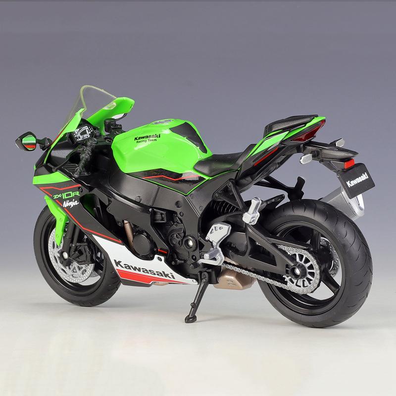 Welly 1/12 Scale 2021 Kawasaki Ninja ZX-10R Alloy Motorcycle Model Simulation Diecast Metal Scale Motorcycle Model Childrens Toy Gifts