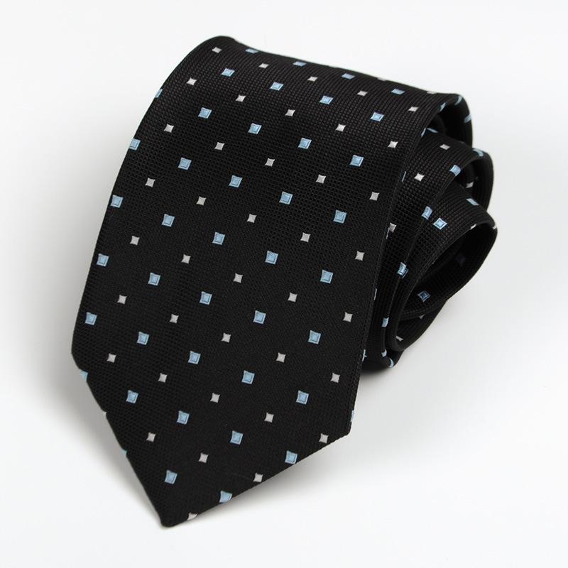Men's Formal Fashion Professional Business Tie 8cm Polka Dot Pattern Blue New Suit Tie