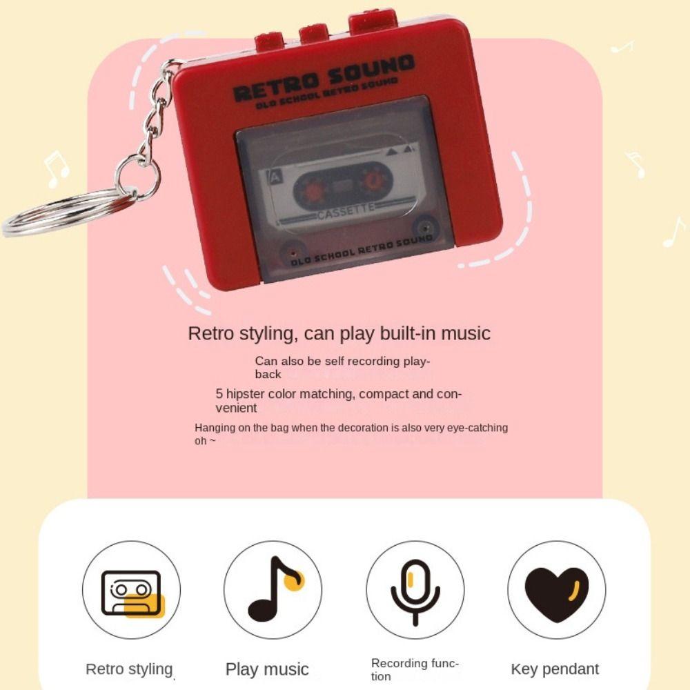 Мини музыкальная шкатулка - брелок в виде кассетного магнитофона - подвеска - украшение для дома