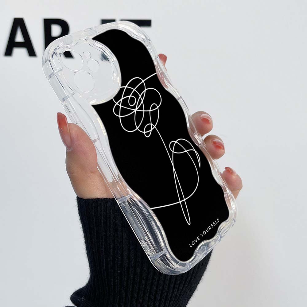 Чехлы для телефонов iPhone 11, 12, 13, 14, 15 Pro Max 7 Infinix Smart 8 Realme C55 C35 OPPO A17 A18 Love Yourself Мягкий чехол с цветочным рисунком, эксклюзивный кремовый узор
