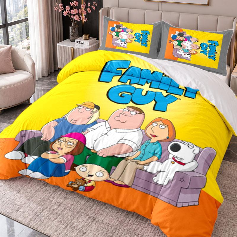 Family Guy 3Pcs Bedding Set Duvet Cover With Two Pillowcases For Bedroom Home Decoration