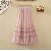 MOJTA Summer Long Skirt Women Cute High-waist Tulle  Mesh Gauze Skirt