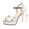 Gold Silver Women's Sandals Super High Heels Sexy Open Toe Platform Sandal Summer Gladiator Party Dress Wedding Shoes Woman 2024