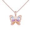 925 Sterling Silver Butterfly Pendant Necklace with Natural Colorful Gemstones Topaz Citrine Amethyst Birthstone Fine Jewelry