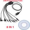 8 in 1 USB Programming Cable For Kenwood For Baofeng For Motorola For Yaesu Walkie Talkie Computer CD Software Two Way CB Radio