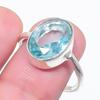 Natural Swiss Blue Topaz Gemstone 925 Sterling Silver Jewelry Ring Size 8 p4S87