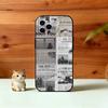 Vintage Newspaper Print Phone Case Silicone Soft For IPhone 17 16 15 14 13 12 11 X XR Plus Pro Max Plus