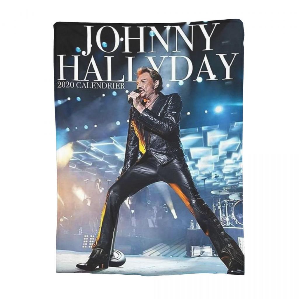 Rock Star Johnny Hallyday Rock'n Roll Blankets Sofa Throw Blanket Throw Blankets for Bedroom Outdoor Throws Bedspread Quilt