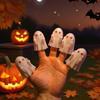 Halloween Finger Puppets Toy Finger Flip Off Ghost Figurines Cute Middle Finger Ghost Statue Gag Gifts for Trick or Treat Party Favors